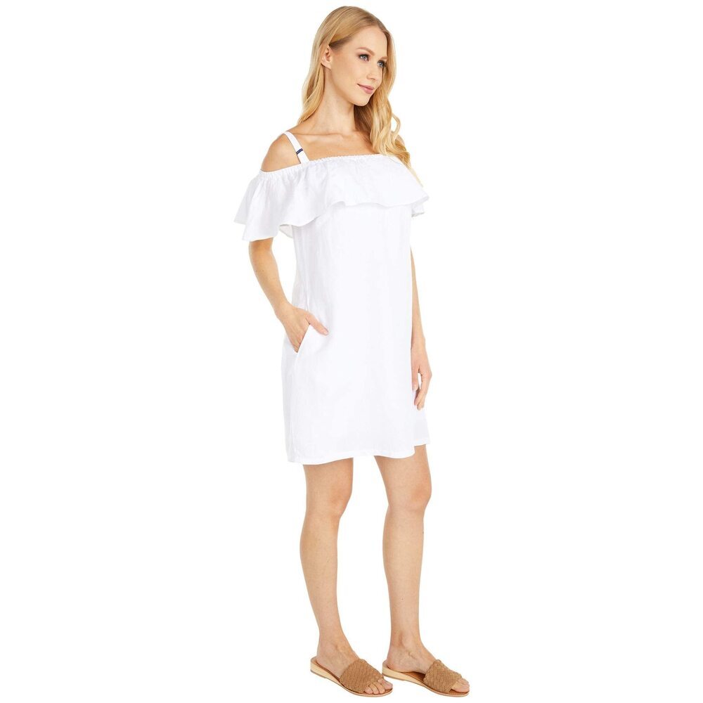 Tommy Bahama Women's Off-The-Shoulder Dress Cover-Up White MD 10-12 - Picture 4 of 4